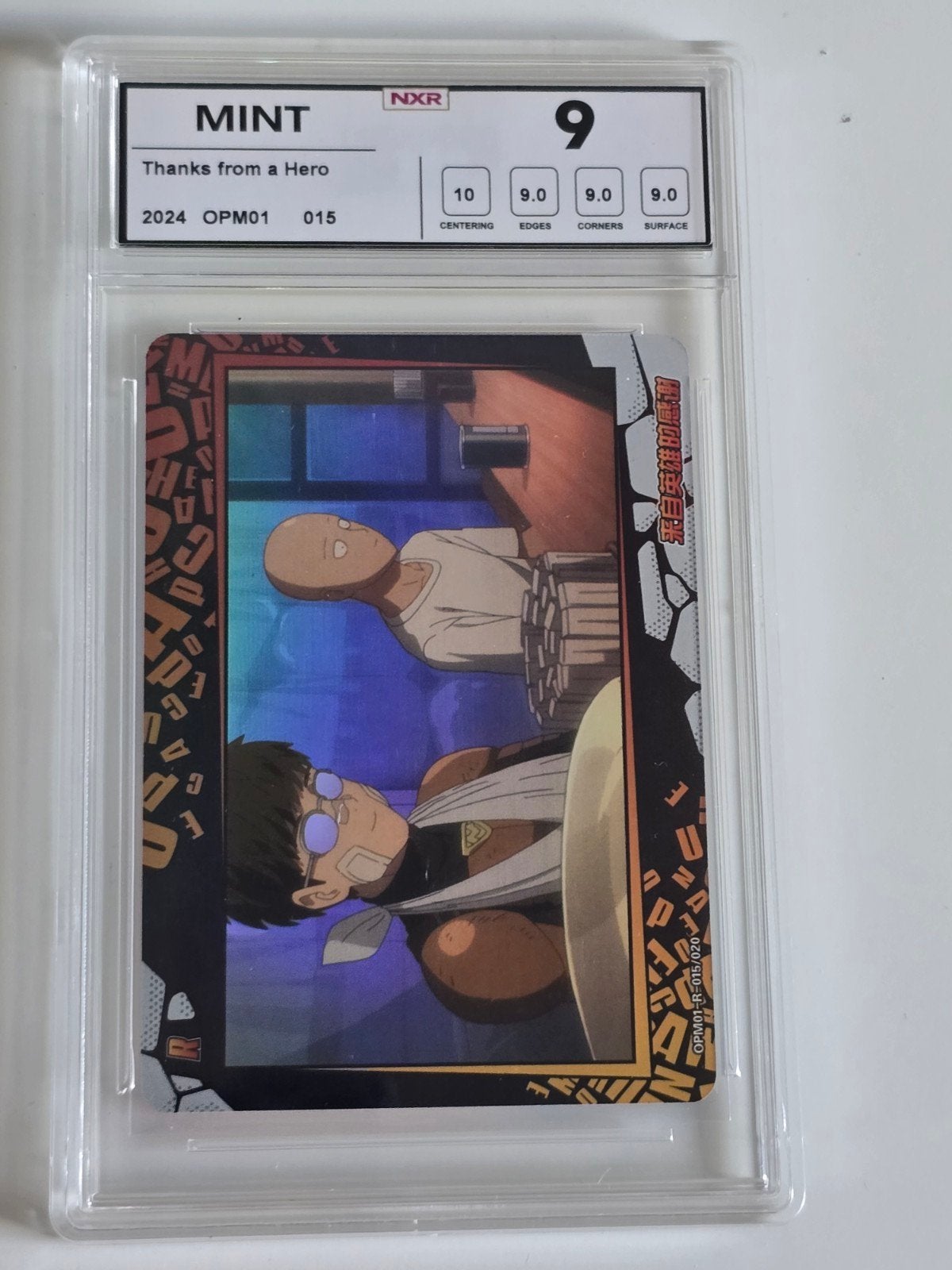 NXR One Punch Man 'Thanks from a Hero' Graded Kaart 9 MINT, Ophalen of Verzenden, Zo goed als nieuw, Losse kaart