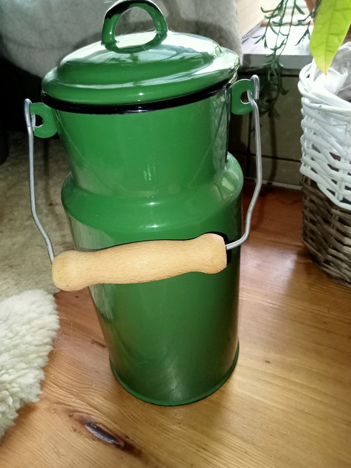 Nog zeer mooie geëmailleerde vintage melkbus, 2 liter, Ophalen of Verzenden