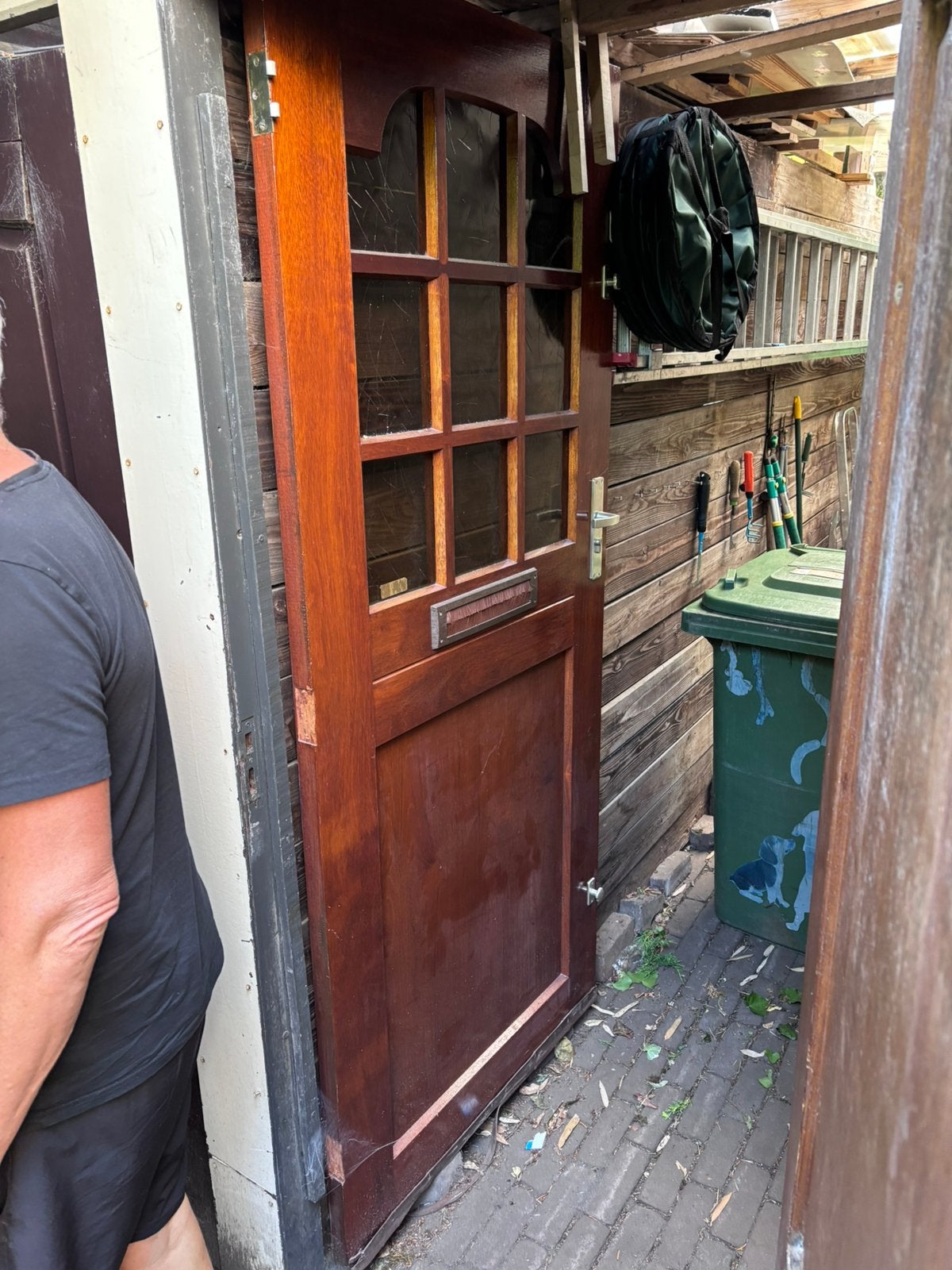 Hardhouten voordeur, Ophalen, Zo goed als nieuw, Buitendeur, 200 tot 215 cm