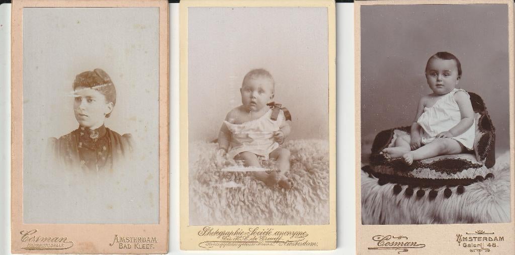 17x Carte de Visite: Fotograaf Amsterdam, Verzamelen, Gebruikt, Verzenden, Foto, Voor 1940