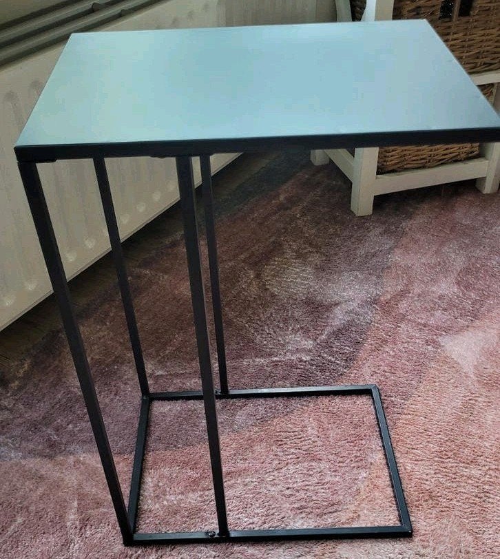 Zwart metalen bijzettafel - Modern en praktisch, Ophalen, Minder dan 55 cm, Gebruikt, Modern, Industrieel