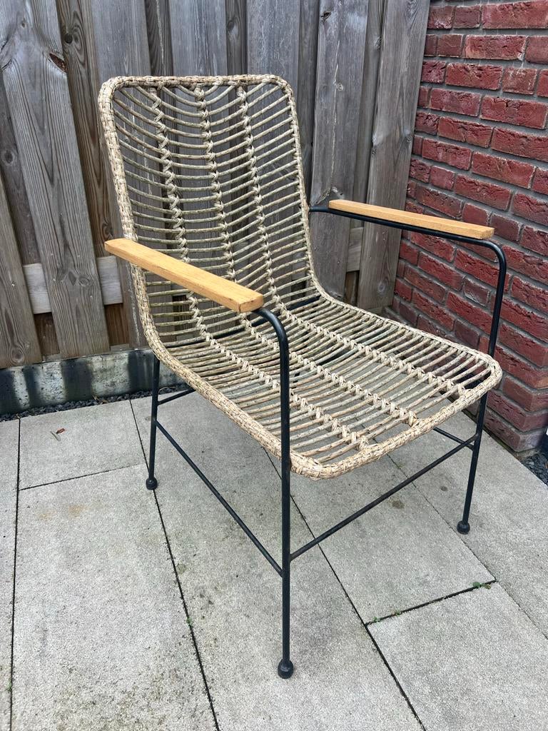 6 Wicker Tuinstoelen - Comfortabel en Stijlvol, Ophalen, Gebruikt, Wicker
