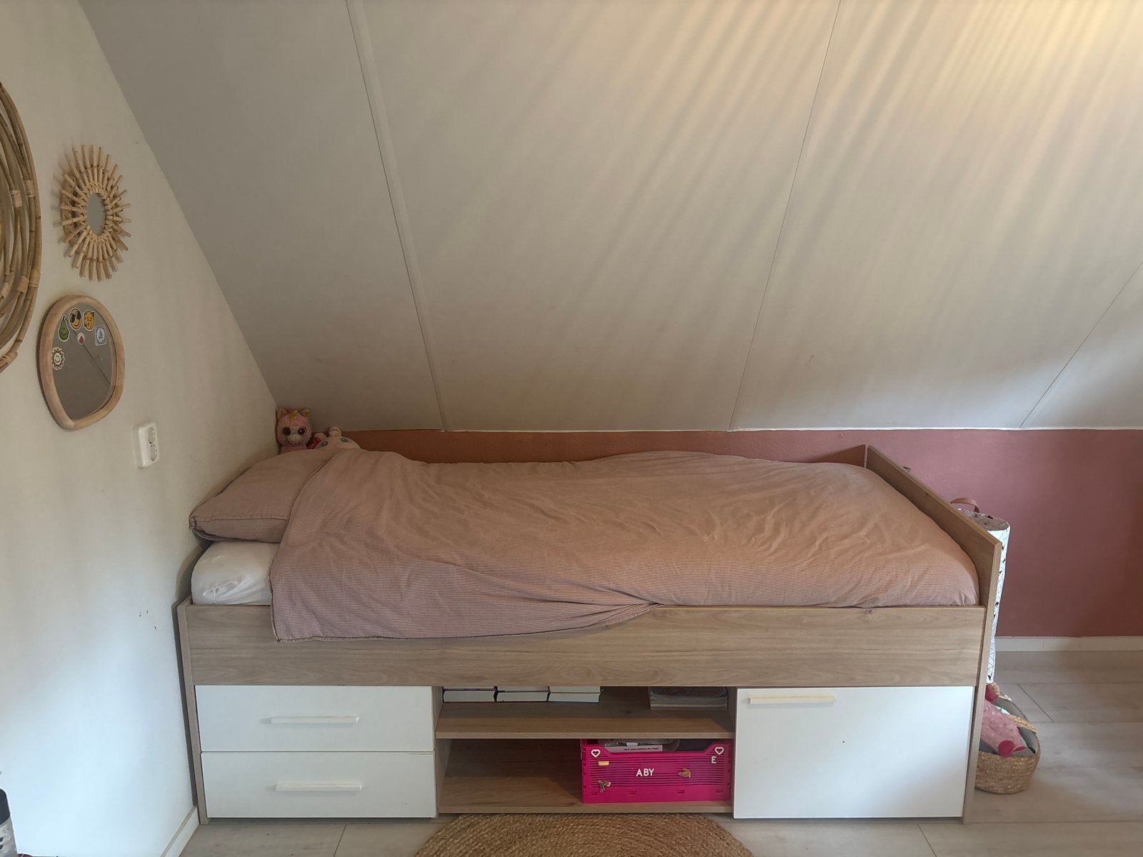 Eenpersoonsbed met opbergruimte, Ophalen, Gebruikt, 90 cm, Eenpersoons