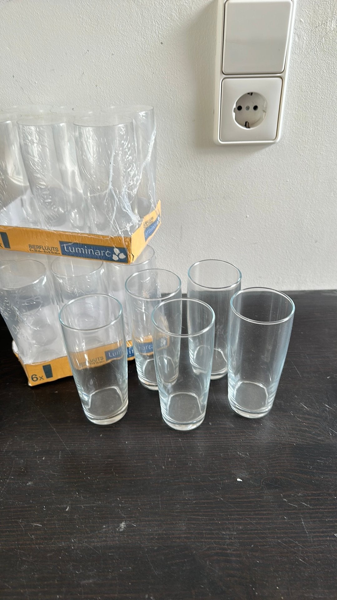 17 Luminarc Bierfluitjes 25 cl, Ophalen of Verzenden, Nieuw, Glas, Overige merken