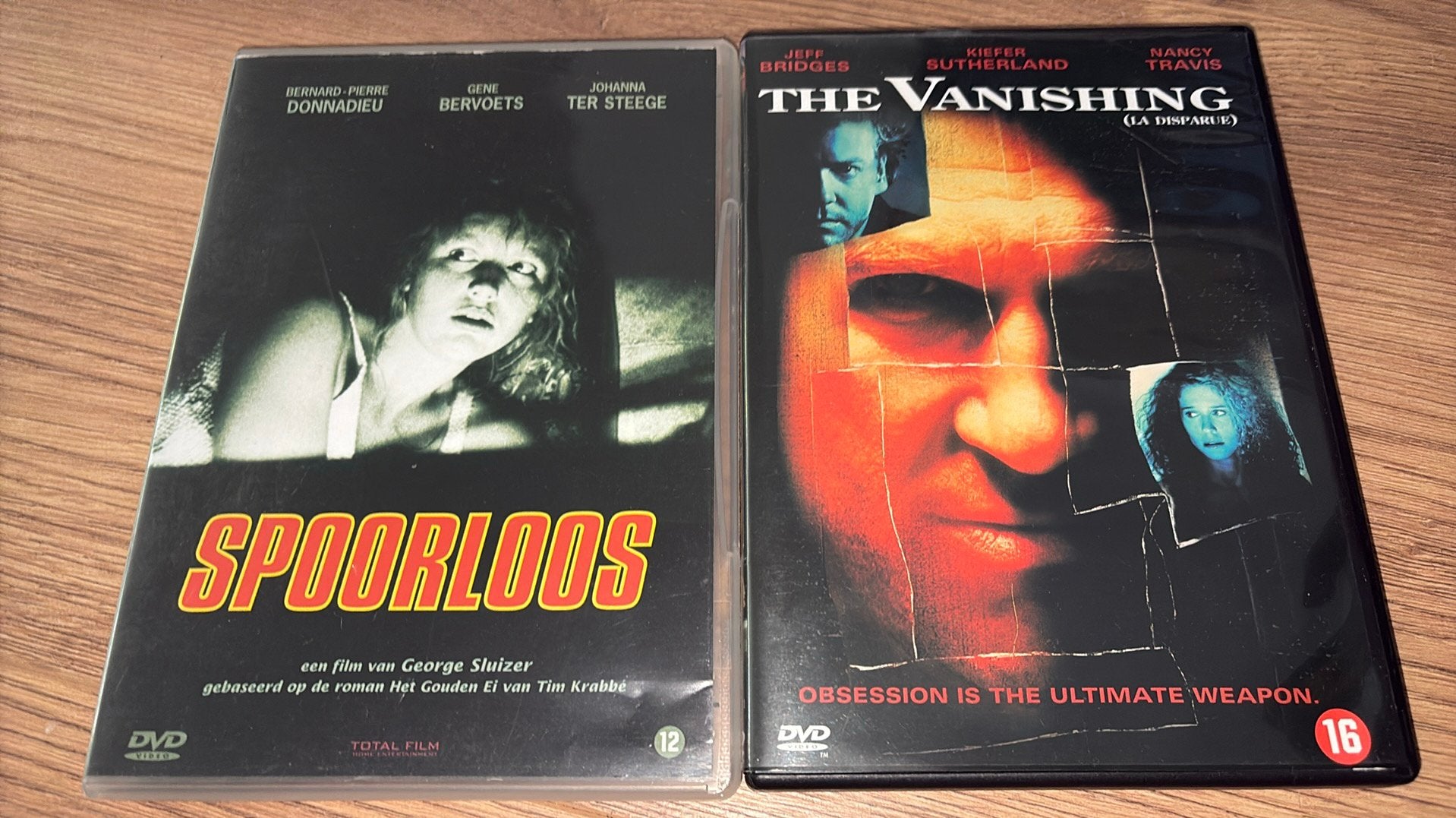Spoorloos en de Amerikaanse remake The Vanishing op dvd., Vanaf 16 jaar, Ophalen of Verzenden, Zo goed als nieuw, Actiethriller