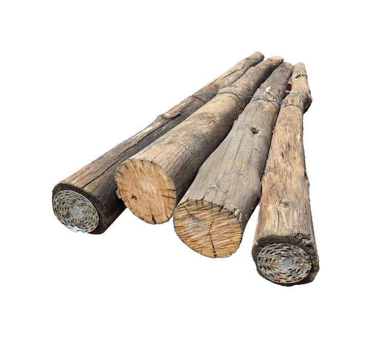 Gebruikte hardhouten ronde palen onbehandeld - nr: HB427, Tuin en Terras, Palen, Balken en Planken, Ophalen, 250 cm of meer, Palen
