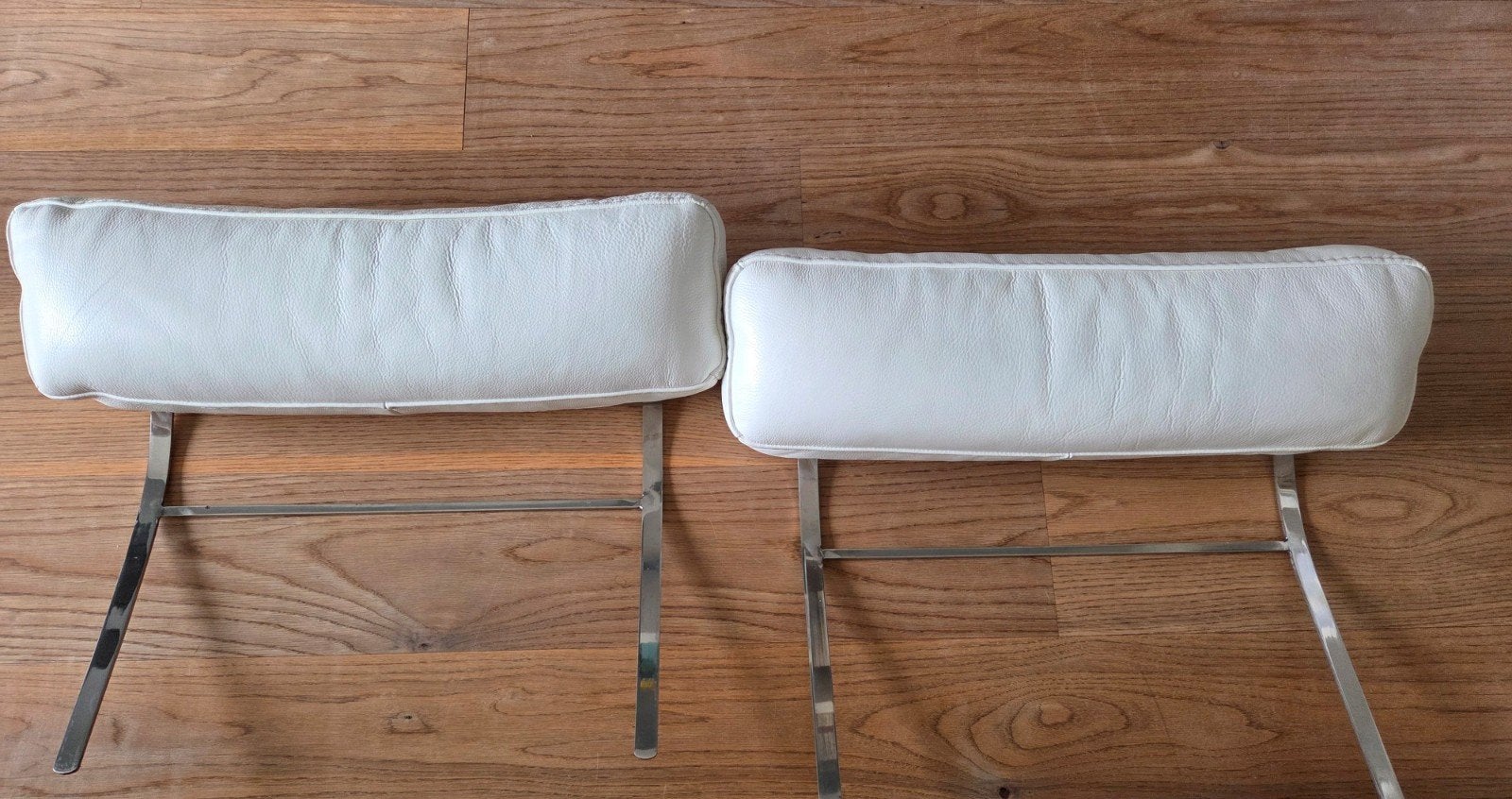Set Leren hoofdsteunen voor bank - gebroken wit, Ophalen, Gebruikt, Minder dan 75 cm, Minder dan 150 cm