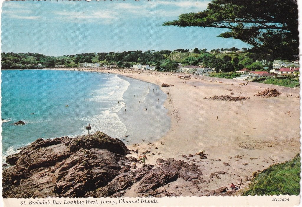 Jersey, st brelade"s bay looking west, Verzenden, 1960 tot 1980, Gelopen, Overig Europa