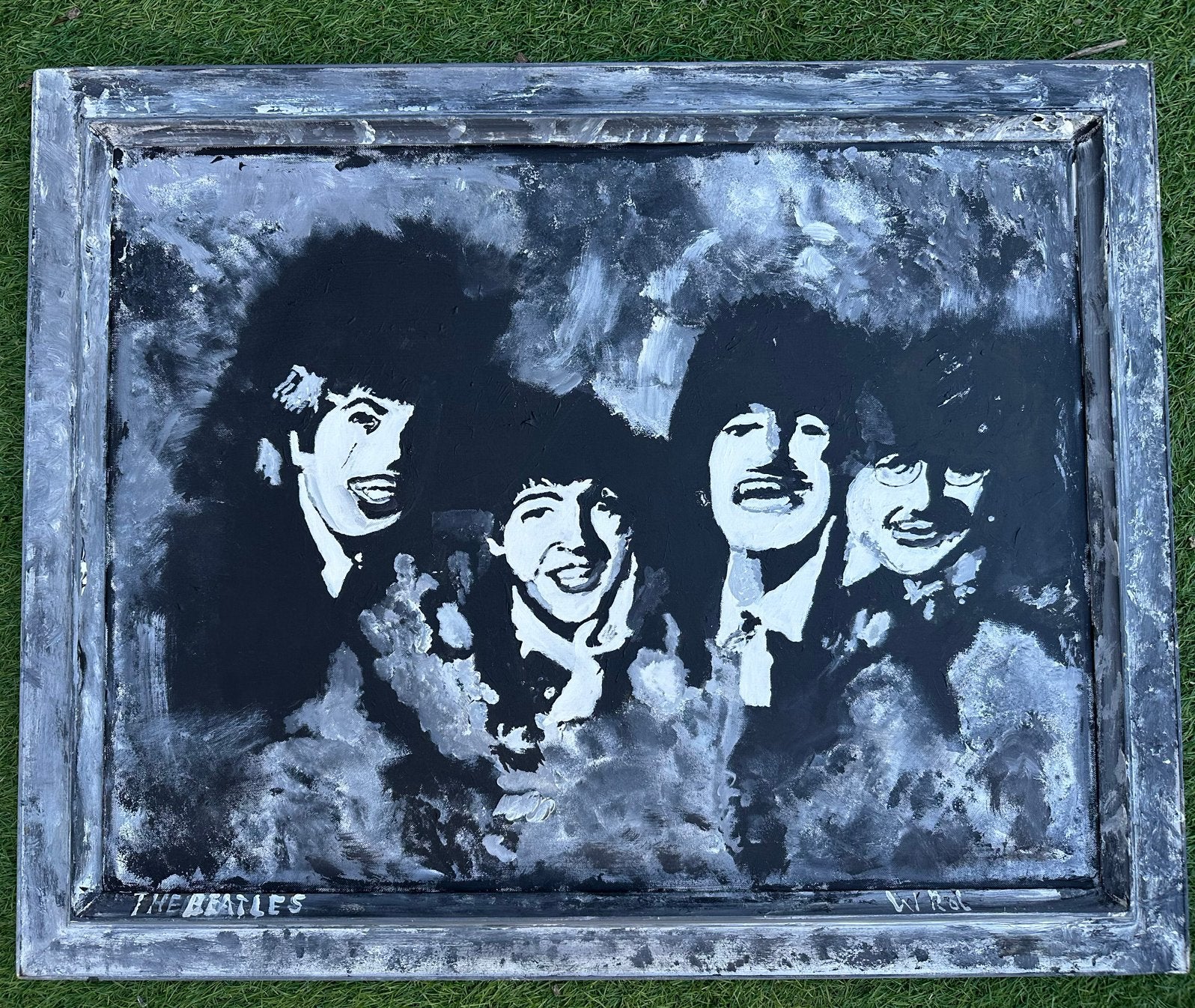 Schilderij the beatles, Ophalen of Verzenden, Zo goed als nieuw, Poster, Artwork of Schilderij