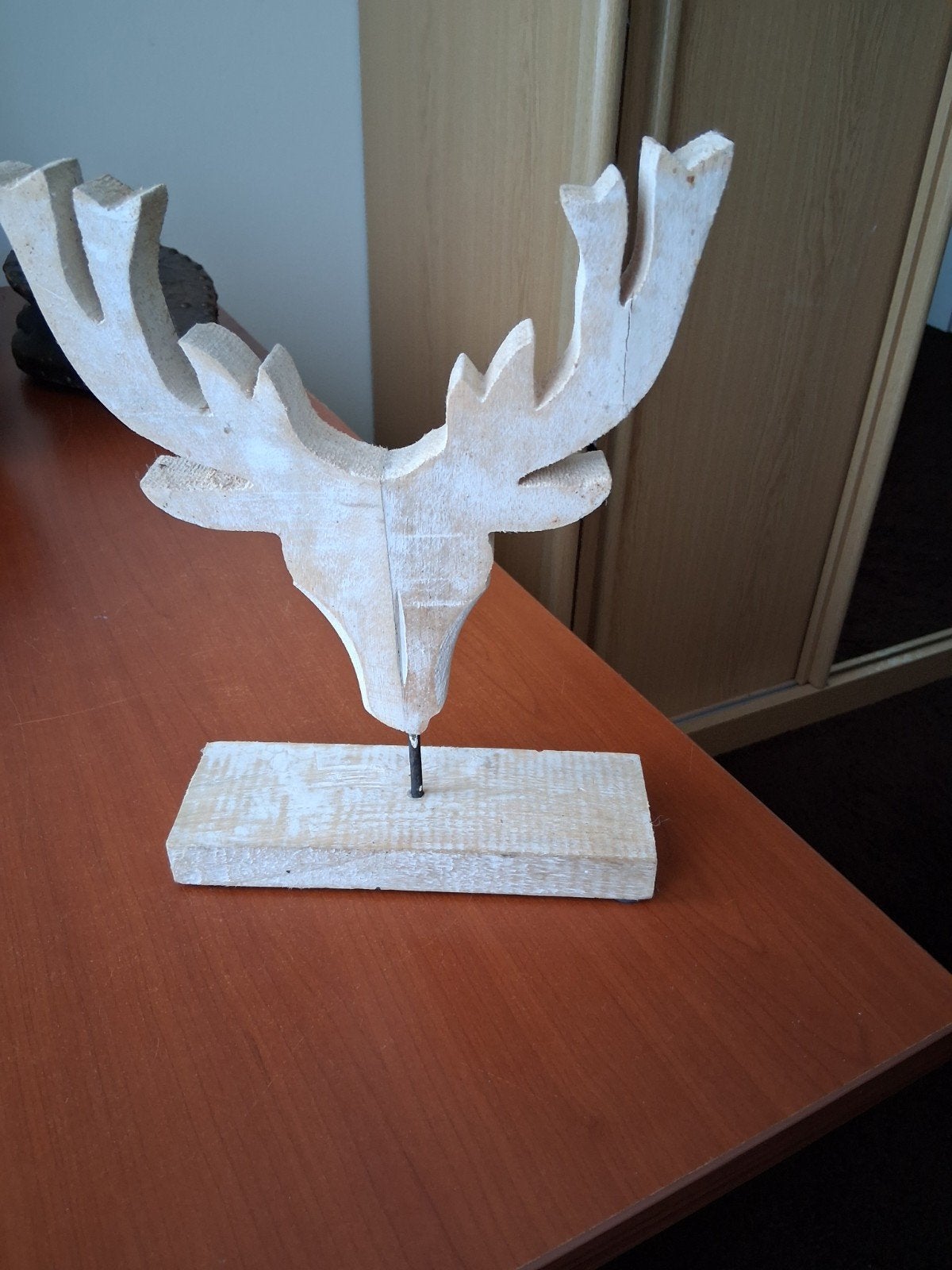 decoratie houten gewei, licht hout naturel, Ophalen, 30 cm, Hout, Object