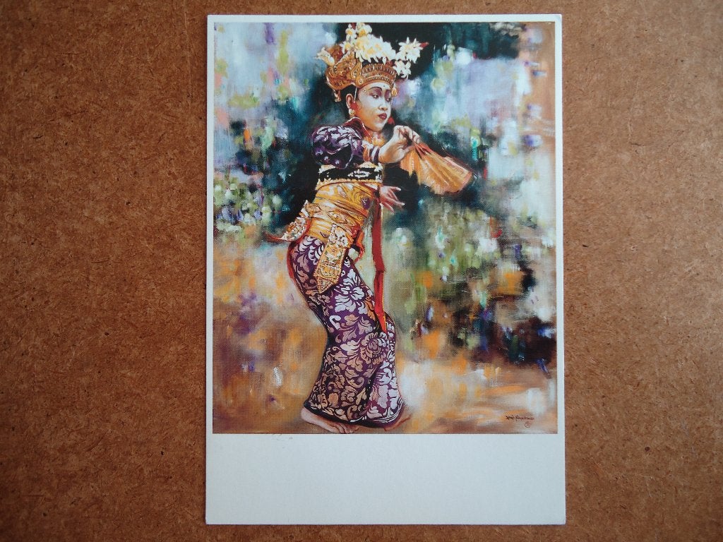 (414) Kunstkaart: L. NAGELKERKE / Legong Dancer, Verzenden, 1980 tot heden, Gelopen, Overige thema's