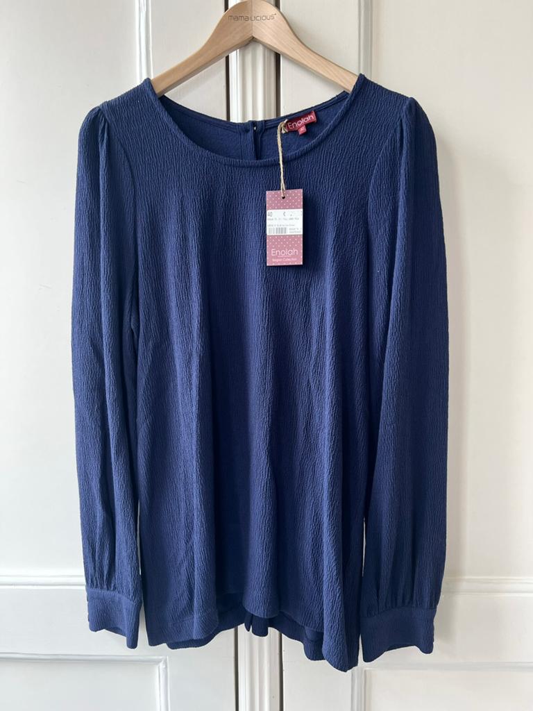 Enolah blouse donkerblauw, maat 38 - NP 129,-, Maat 38/40 (M), P, Blauw, P