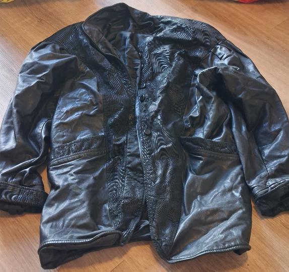 Vintage jaren '80 dames leren jas, maat 38, oversized, Ophalen of Verzenden, Zo goed als nieuw, Maat 38/40 (M), Zwart