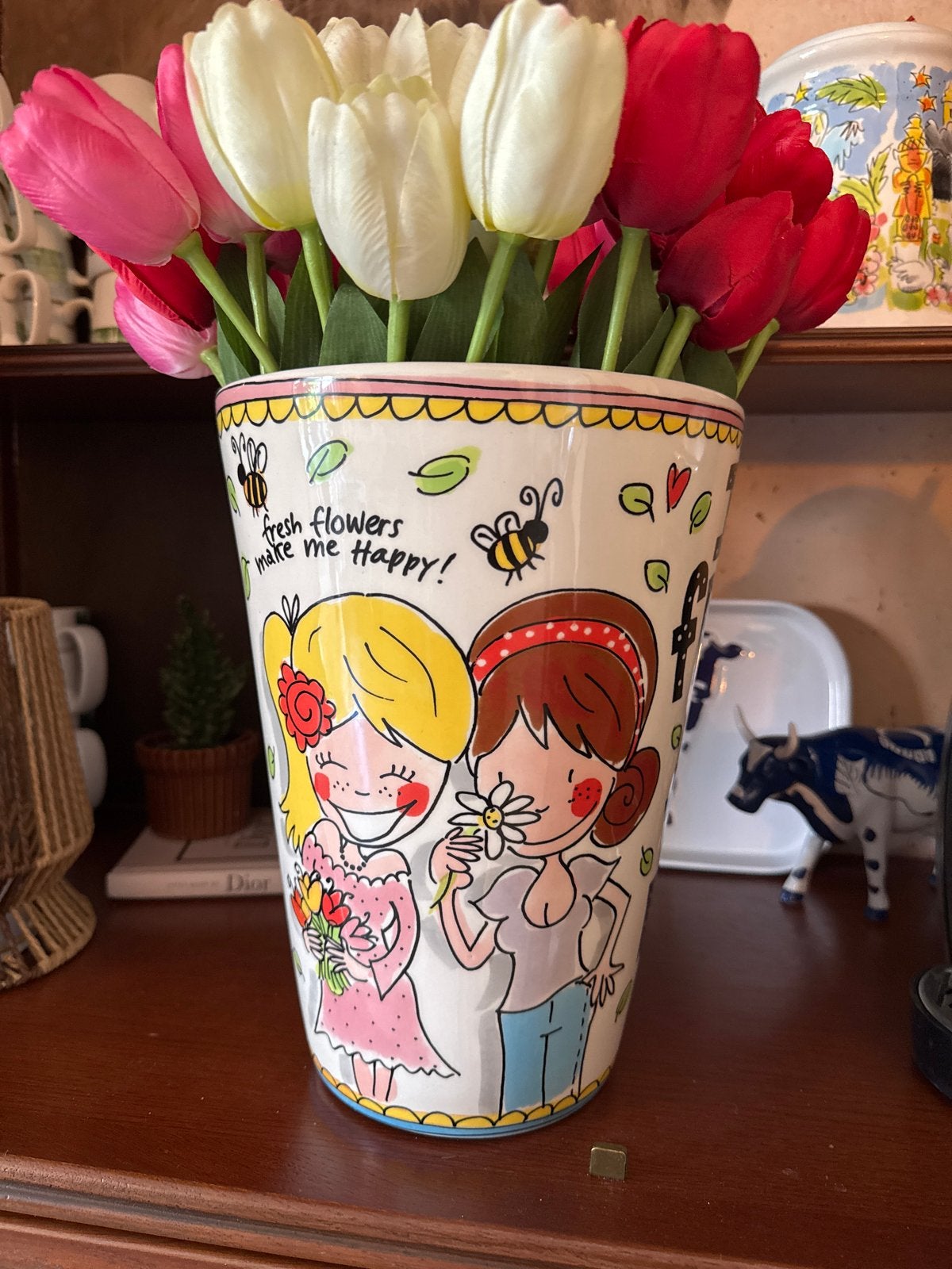 Blond Amsterdam vaas 'I Love Flowers', Ophalen