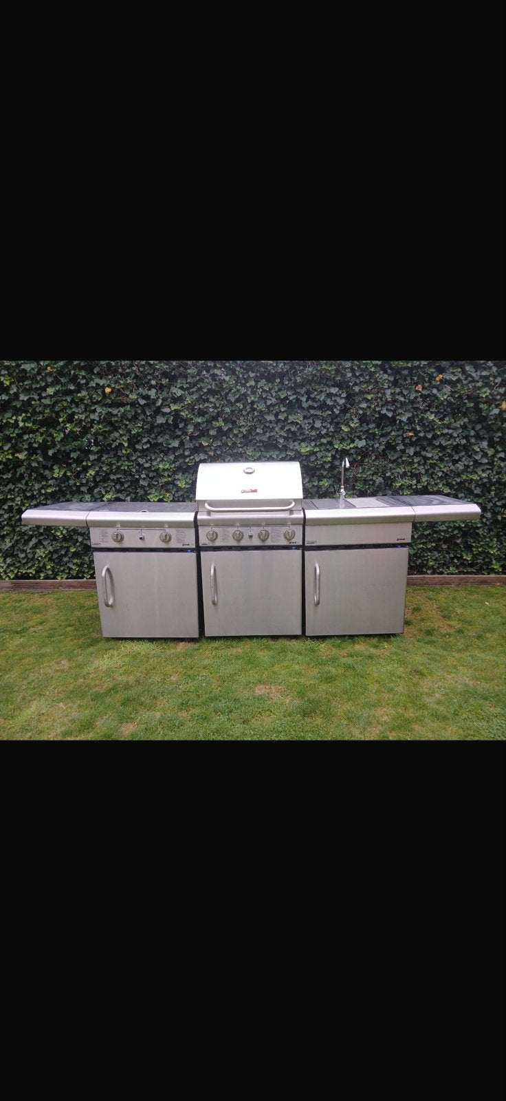 Grand Hall Buitenkeuken met Gasbarbecue en Spoelbak, Ophalen of Verzenden, Zo goed als nieuw