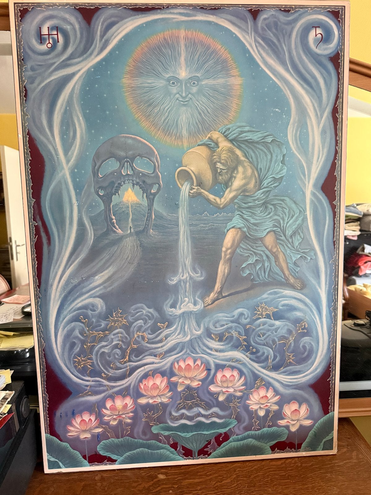 Uniek Modern Schilderij: Astrologische Kunst met Handtekenin, Ophalen of Verzenden