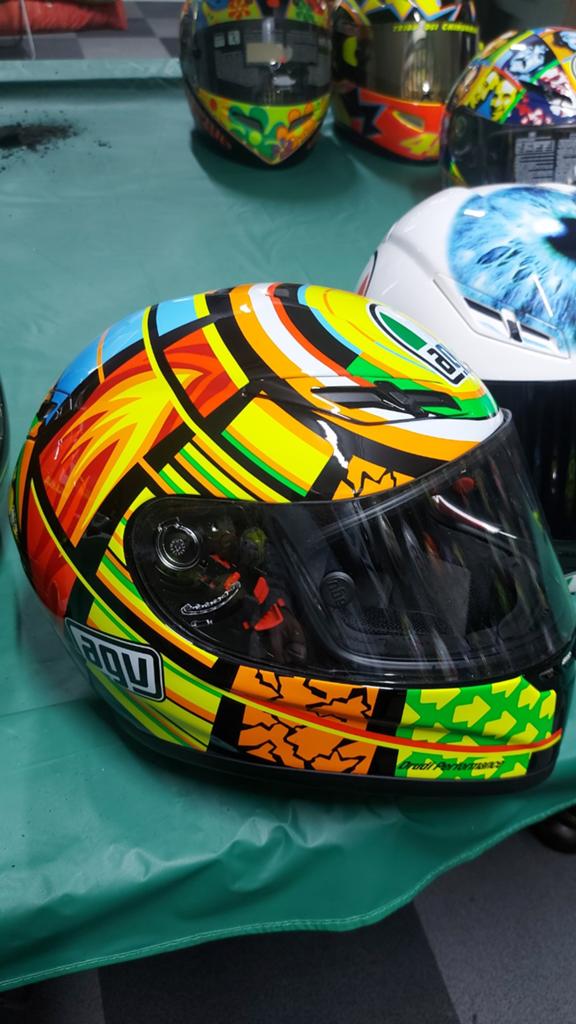 Agv gp tech elements valentino rossi, Motoren, Ophalen of Verzenden, Tweedehands, Integraalhelm, AGV