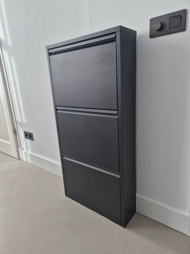 Zwart metalen schoenenrek | schoenenkast, Huis en Inrichting, Kasten | Schoenenkasten, Ophalen, Gebruikt