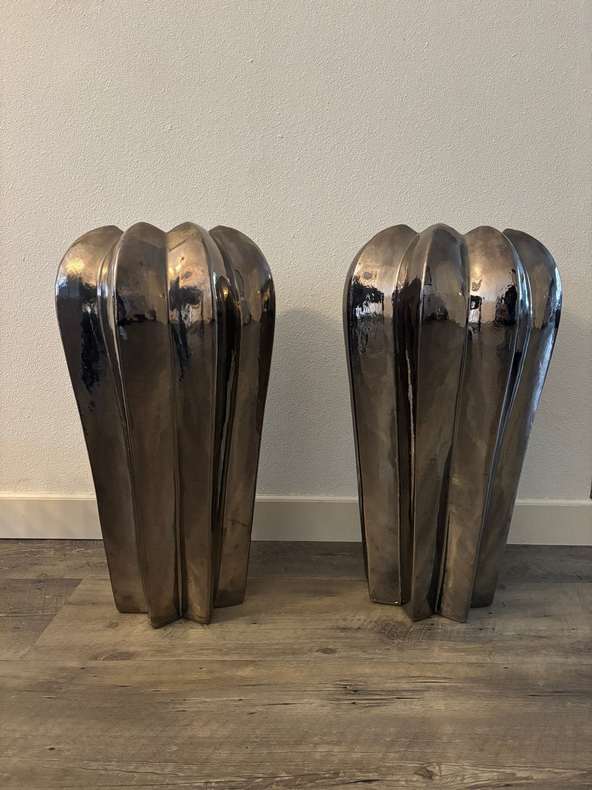Set van 2 Grote Decoratieve Vazen - Modern Design, Huis en Inrichting, Ophalen, Overige materialen, Overige kleuren, Zo goed als nieuw
