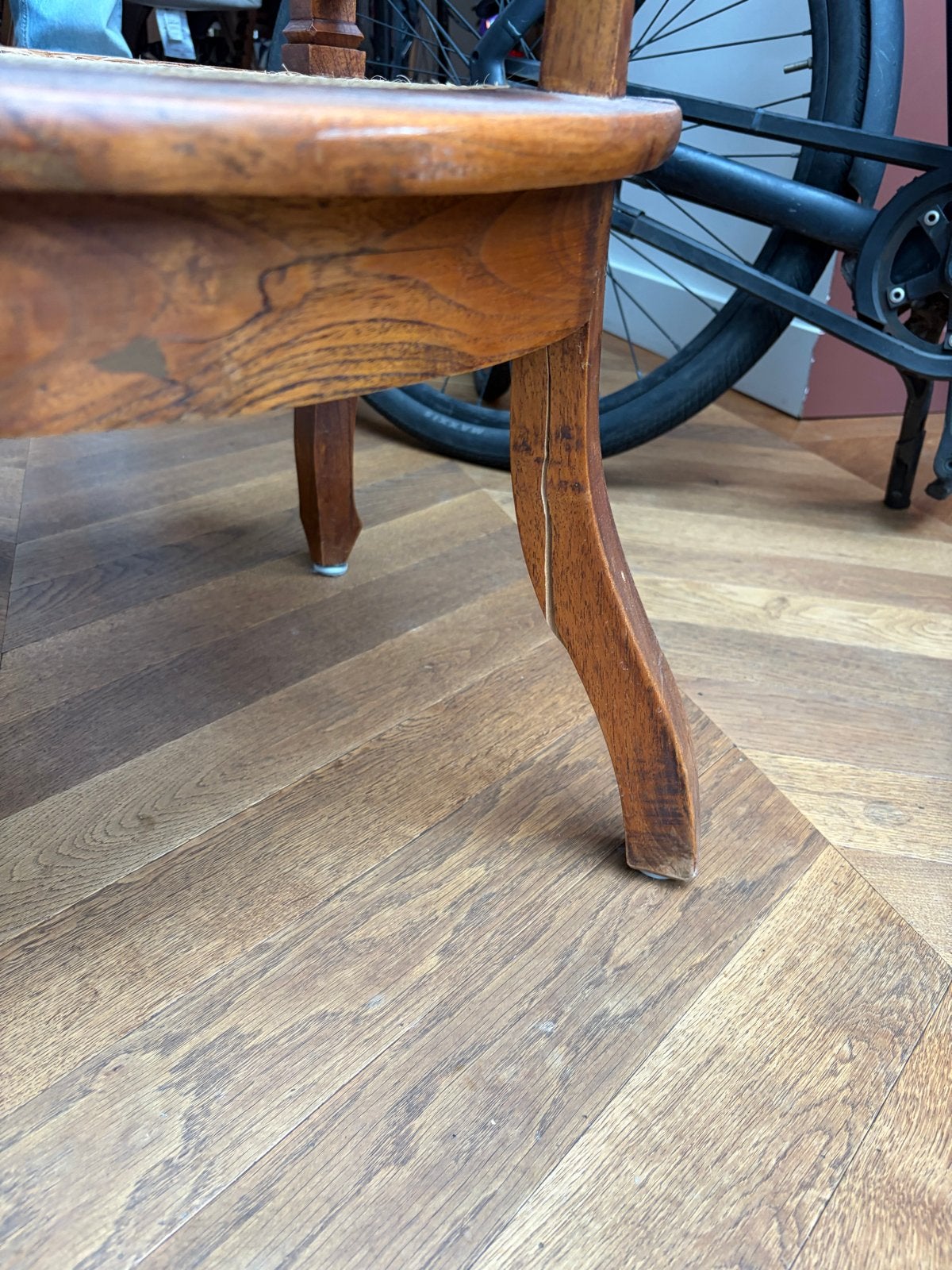 2x Vintage houten fauteuil met rotan zitting, Antiek en Kunst, Antiek | Meubels | Stoelen en Banken, Ophalen of Verzenden