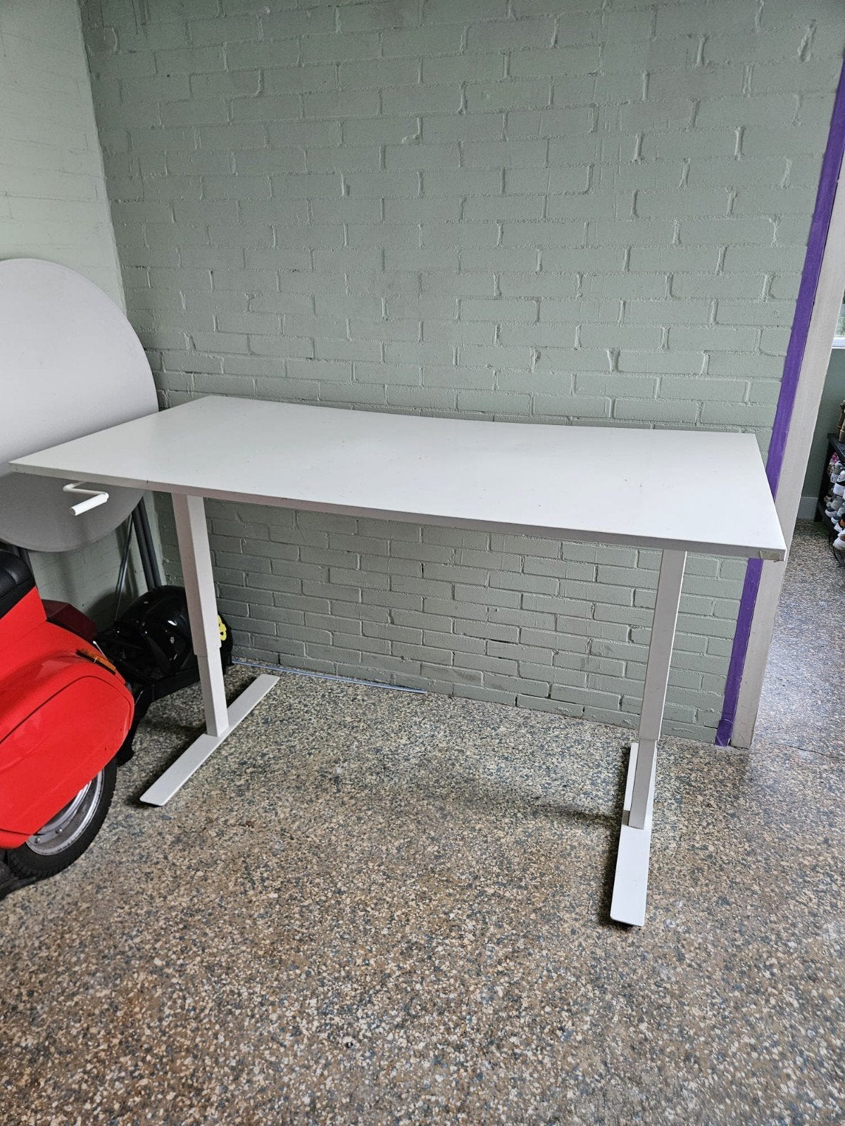 IKEA Zit-sta bureau - 160x80 cm met handslinger, Ophalen, Zit-sta bureau, Gebruikt, In hoogte verstelbaar