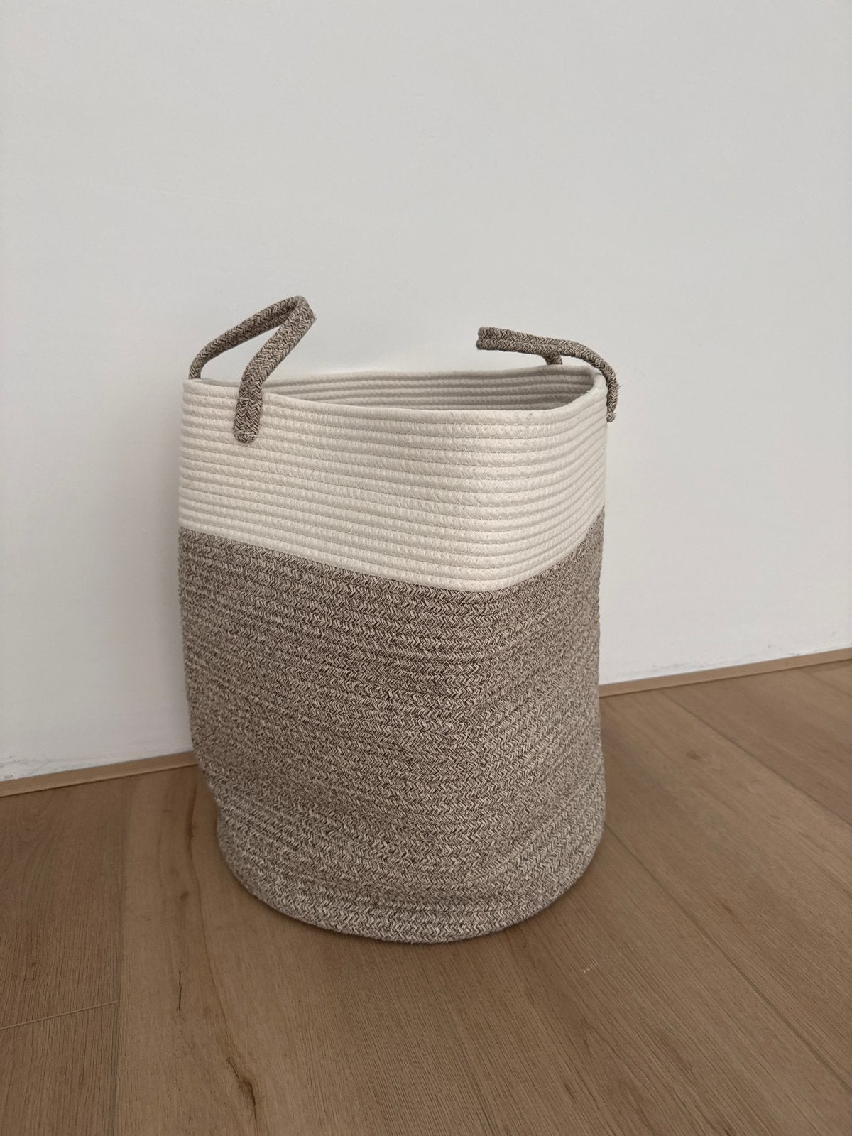 SONGMICS Waszak wit grijs/bruin 60 liter, Ophalen, Zo goed als nieuw, Meerkleurig, Textiel