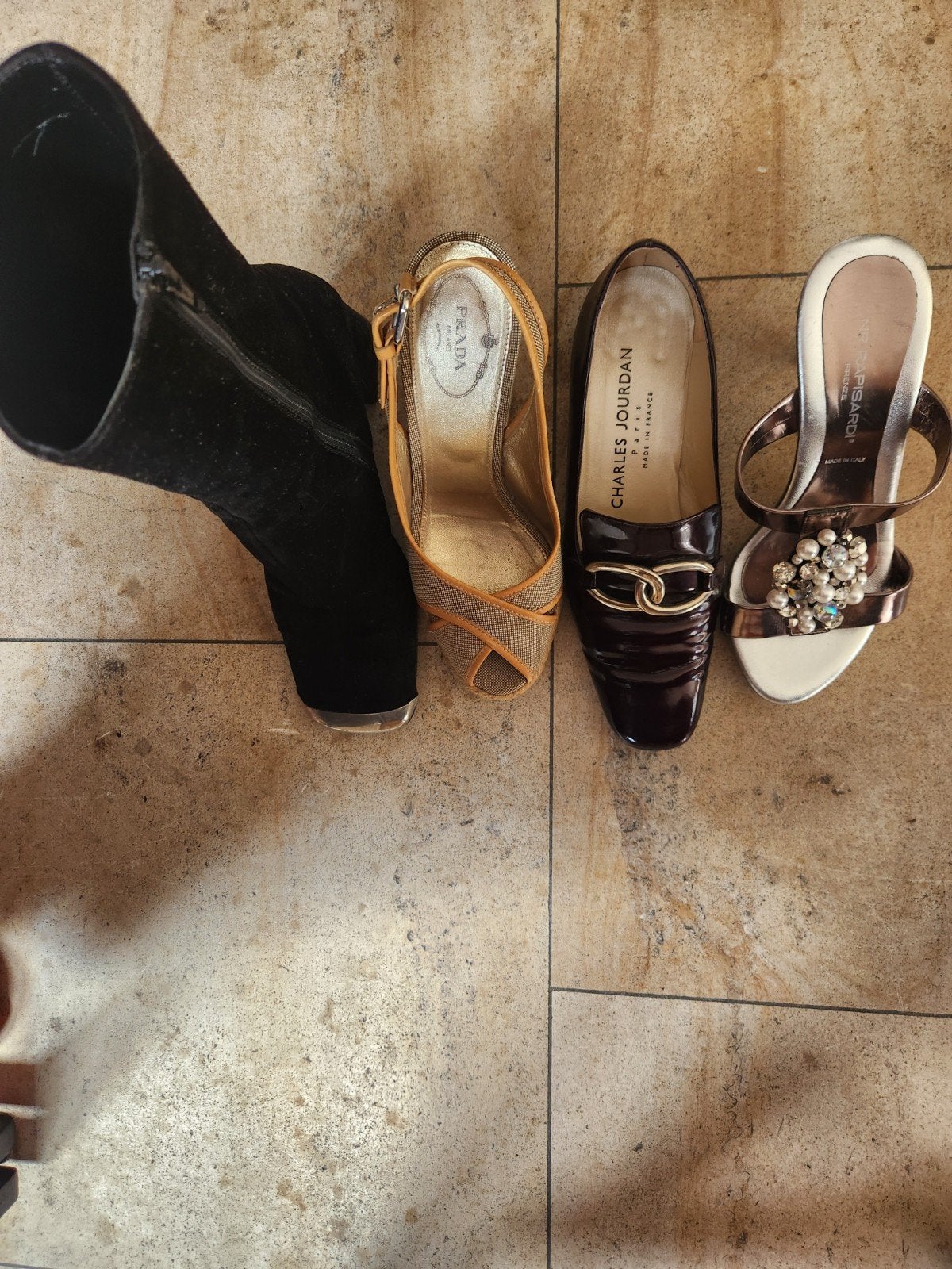 Maat.  36. Diverse Dames Schoenen: Laarzen, Pumps, Sandalen, Prada, Charles Jourdan, Ophalen of Verzenden, Zwart, Hoge laarzen
