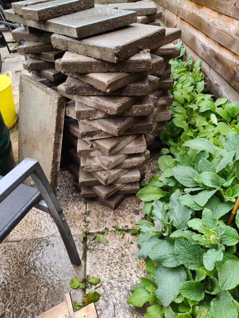 Stoeptegels gratis afhalen, Ophalen, Gebruikt, Beton, Terrastegels