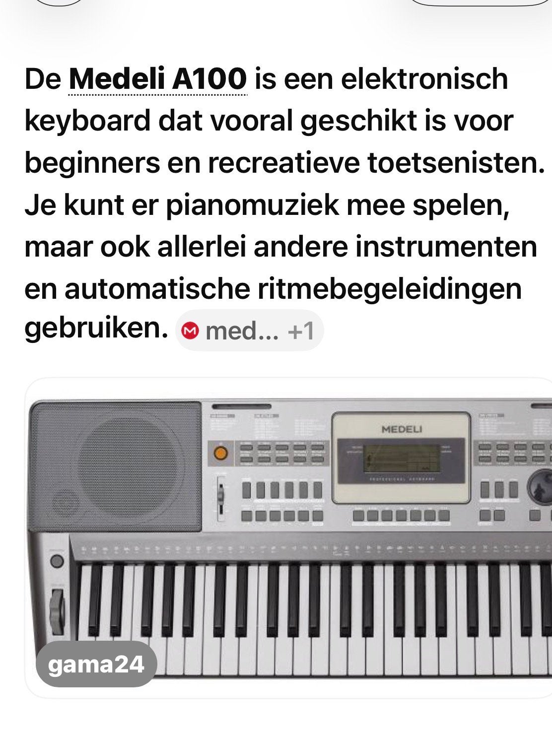 Medili a100 inclusief standaard, Muziek en Instrumenten, Ophalen, Met standaard, Medeli, 61 toetsen