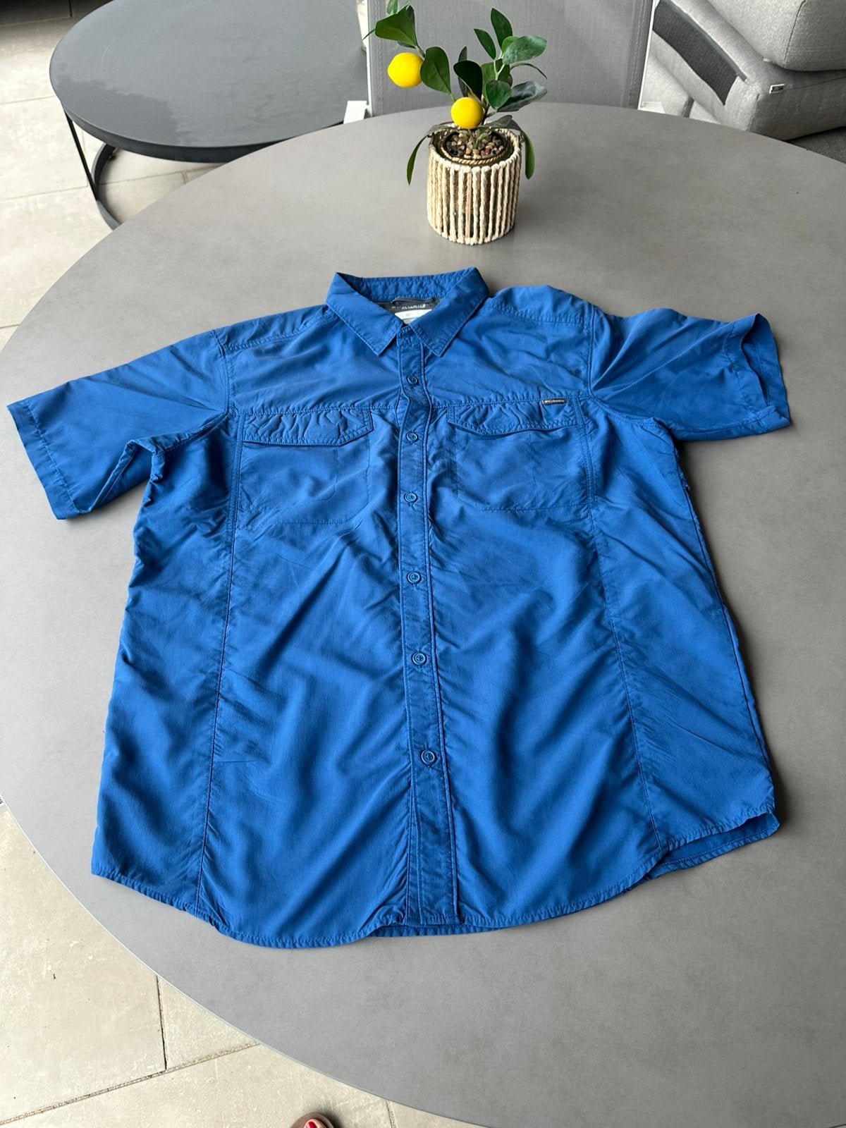 Blauw Colombia Omni-Shade overhemd, maat L, Columbia, Zo goed als nieuw, Verzenden, Blauw