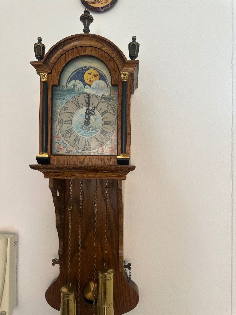 Wand klok, Huis en Inrichting, Woonaccessoires | Klokken, Ophalen, Gebruikt, Analoog, Wandklok