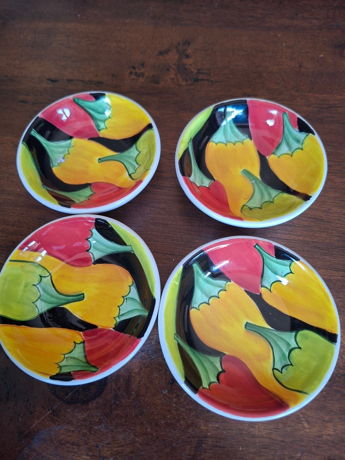 Aparte Clay Art Dipsaus Schaaltjes - Set van 4, Gebruikt, Porselein of Keramiek, Schaal, Rond