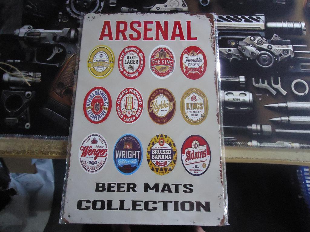 Tinnen Wandplaat ARSENAL 30 x 20 cm, Maat XS of kleiner, Verzenden, Nieuw, Shirt