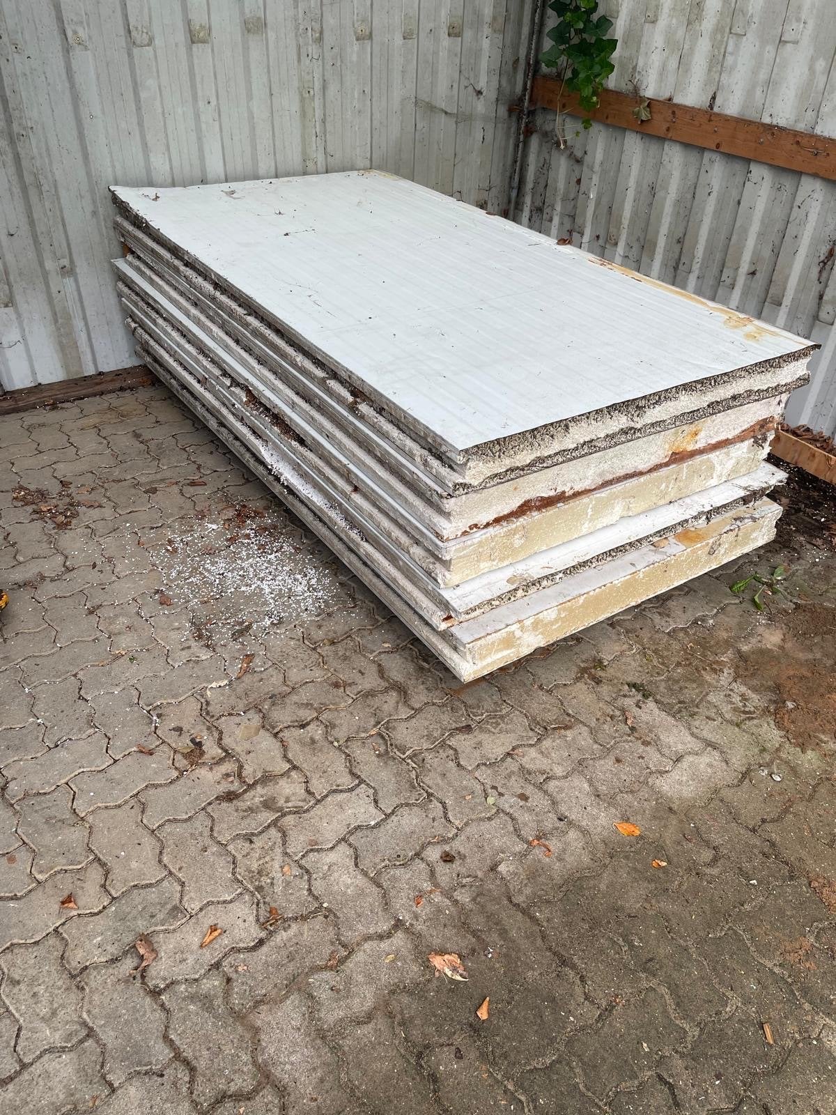Sandwichpanelen/isolatiepanelen 225x120 cm 12cm dik 5 stuks, Ophalen, Gebruikt, Overige materialen, 100 mm of meer