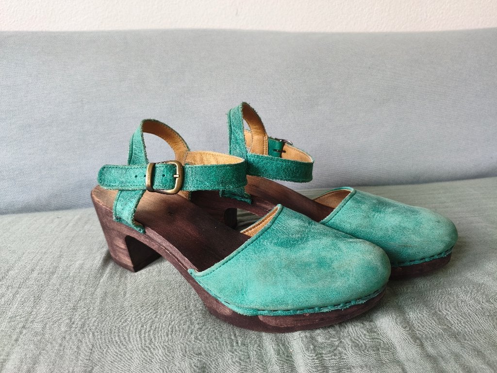 Clumpy sandalen maat 39, Kleding | Dames, Zo goed als nieuw, Clumpy, Groen, Sandalen of Muiltjes