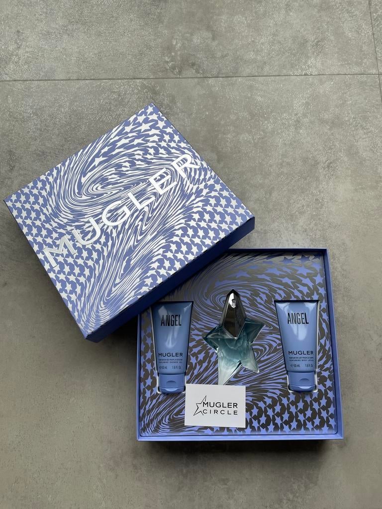 Mugler angel refillablestar eau de parfum, showergel, lotion, Sieraden, Tassen en Uiterlijk, Uiterlijk | Parfum, Ophalen of Verzenden