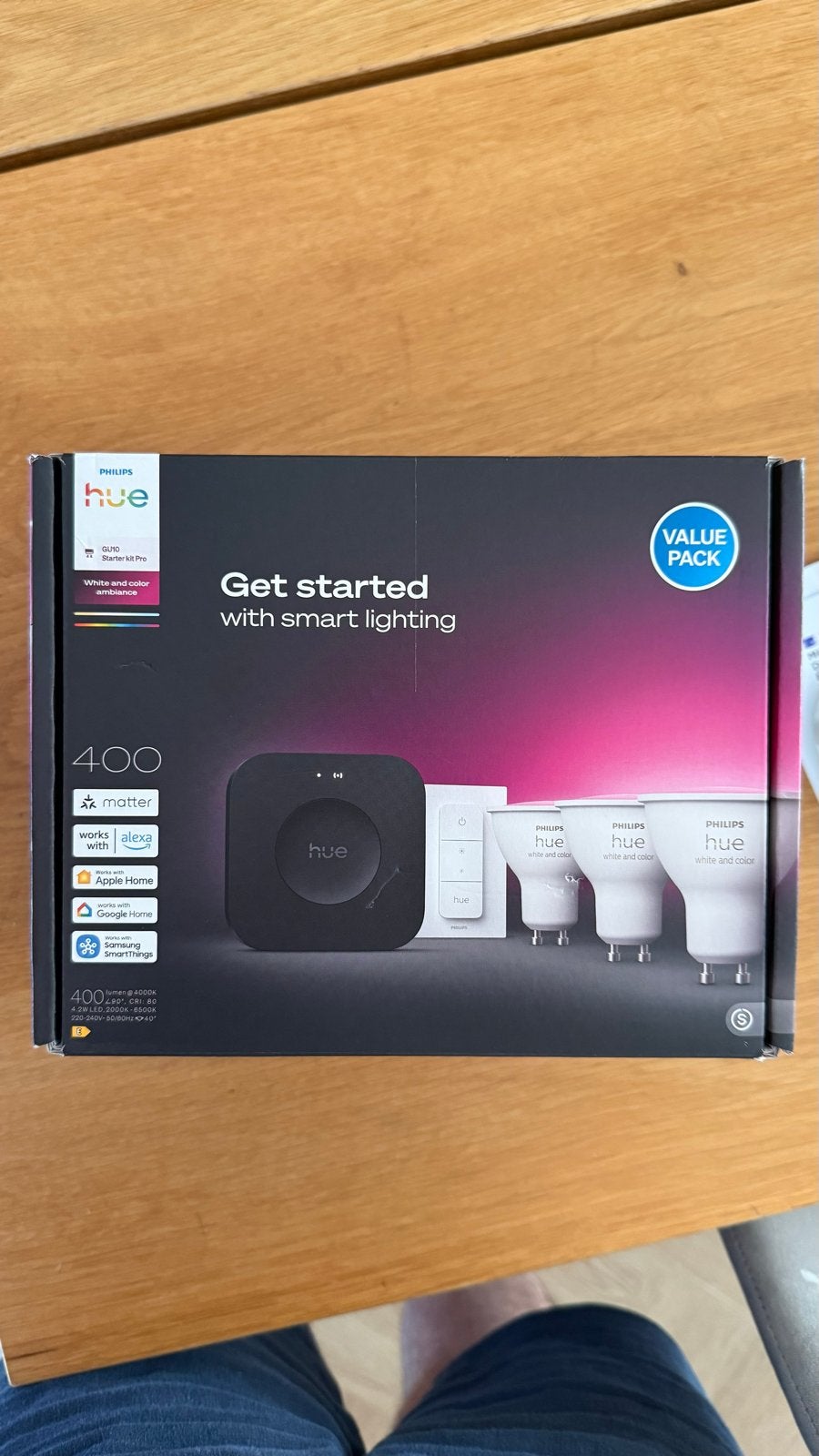 Philips Hue White and Color Ambiance Starter Kit Pro, Kunststof, GU10, Meerkleurig, Nieuw