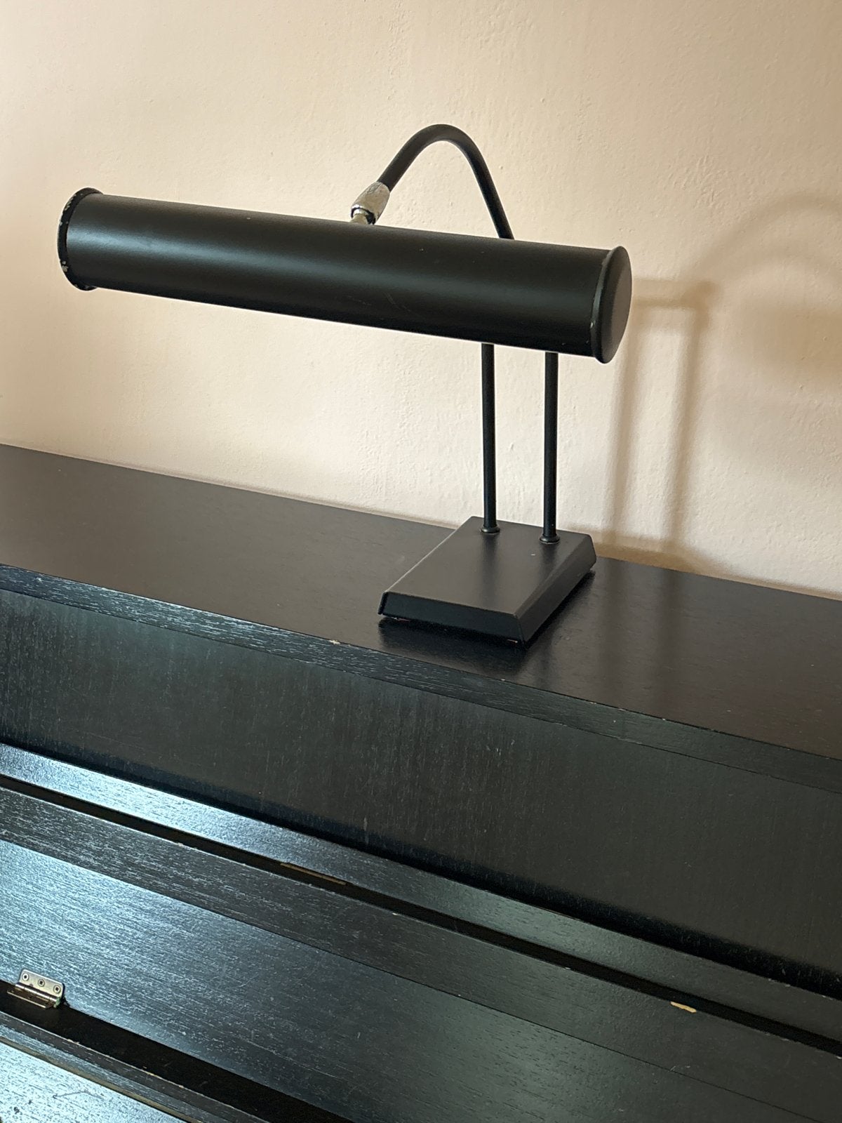 Zwarte pianolamp / lessenaarlamp, Ophalen of Verzenden, Gebruikt