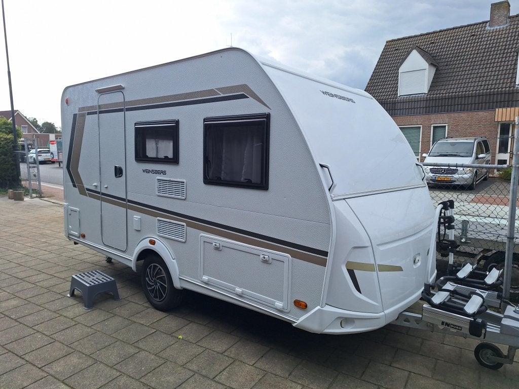 Weinsberg CaraOne 390 QD VOORTENT EN FIETSDRAGER, Overige merken, Dwarsbed, Bedrijf, Treinzit