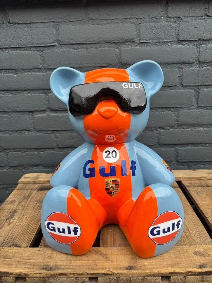 Grote Gulf Teddybeer Beeld - Uniek Decoratiestuk, Ophalen, Reclamebord, ., Zo goed als nieuw