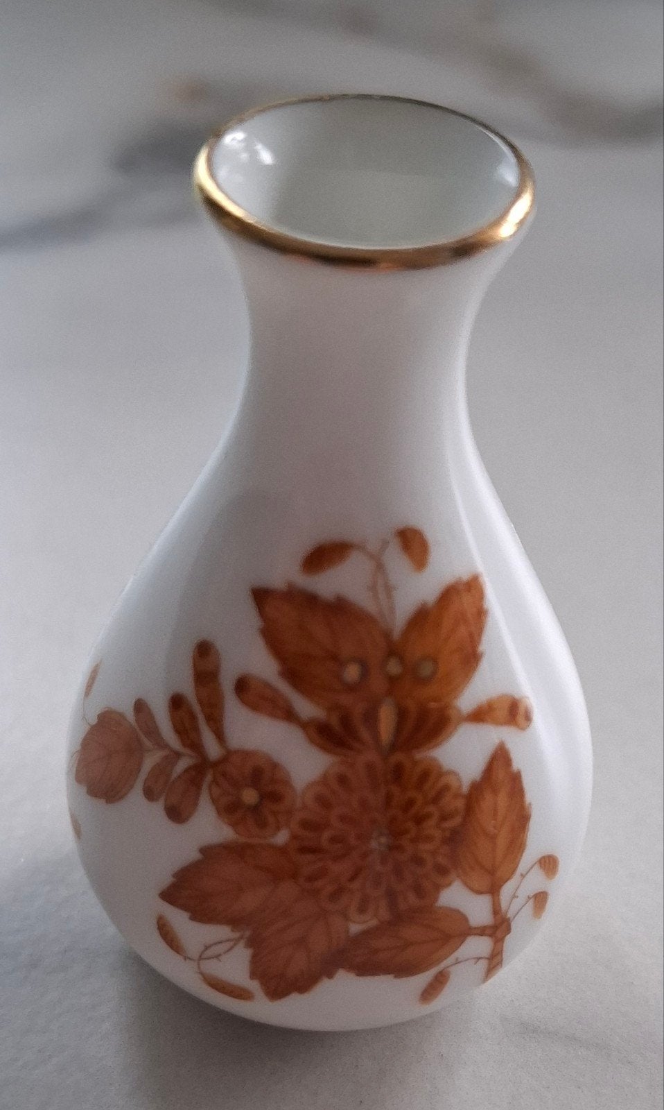 Herend Hungary miniatuur vaasje, Apponyi Marron, gaaf, Ophalen of Verzenden
