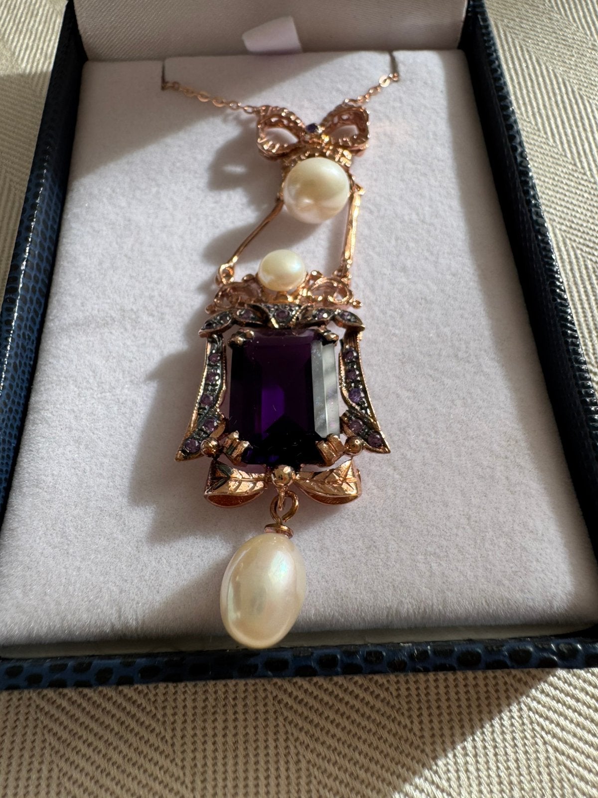 Vintage 9 karaat gouden collier in Victoriaanse stijl, Ophalen of Verzenden, Zo goed als nieuw, Zilver