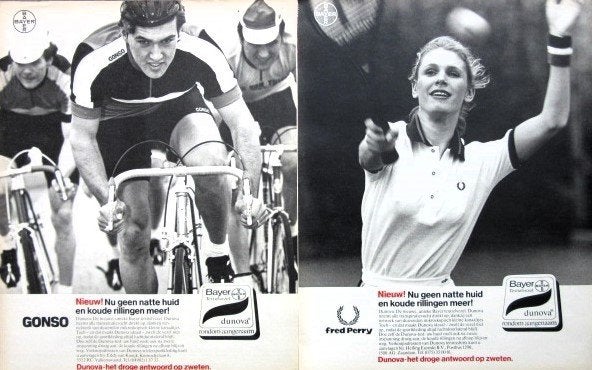 8 oude advertenties reclames Bayer 1975-81 aspirin textiel, Ophalen of Verzenden, Gebruikt, Overige typen