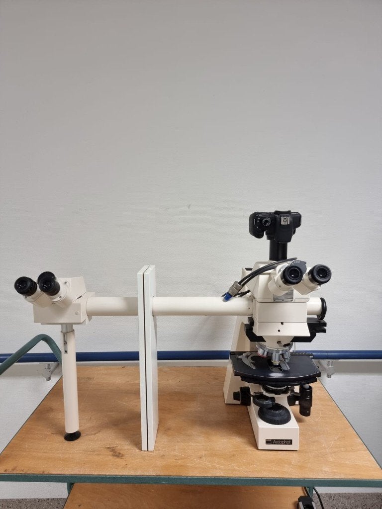 Carl Zeiss Axiophot Microscoop, Ophalen of Verzenden, Gebruikt, Minder dan 400x, Biologische microscoop