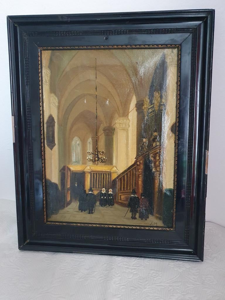 Olieverf schilderij, Antiek en Kunst, Kunst | Schilderijen | Klassiek, Ophalen of Verzenden