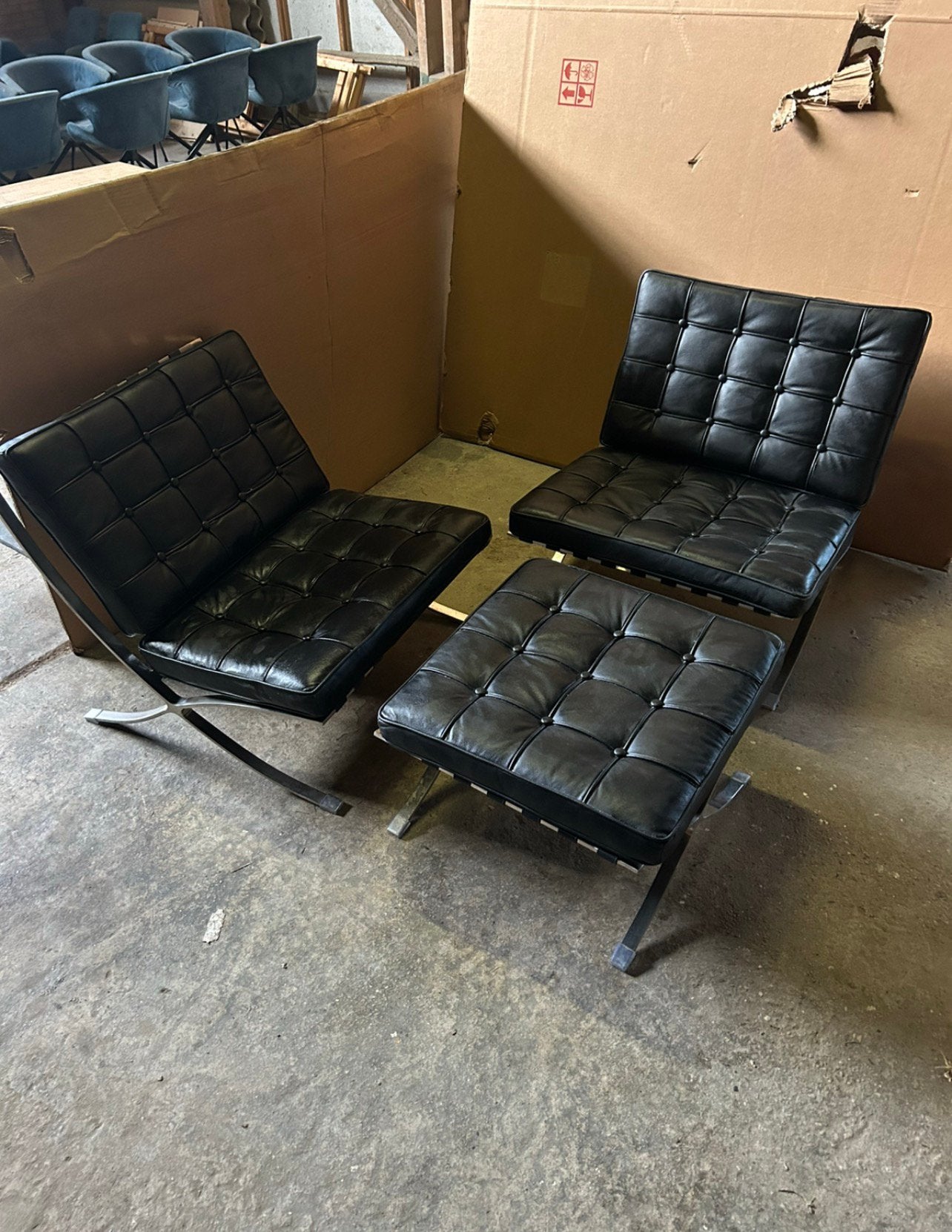 Zwarte lounge set, Tuin en Terras, Ophalen, Zo goed als nieuw, Kunststof, 2 zitplaatsen