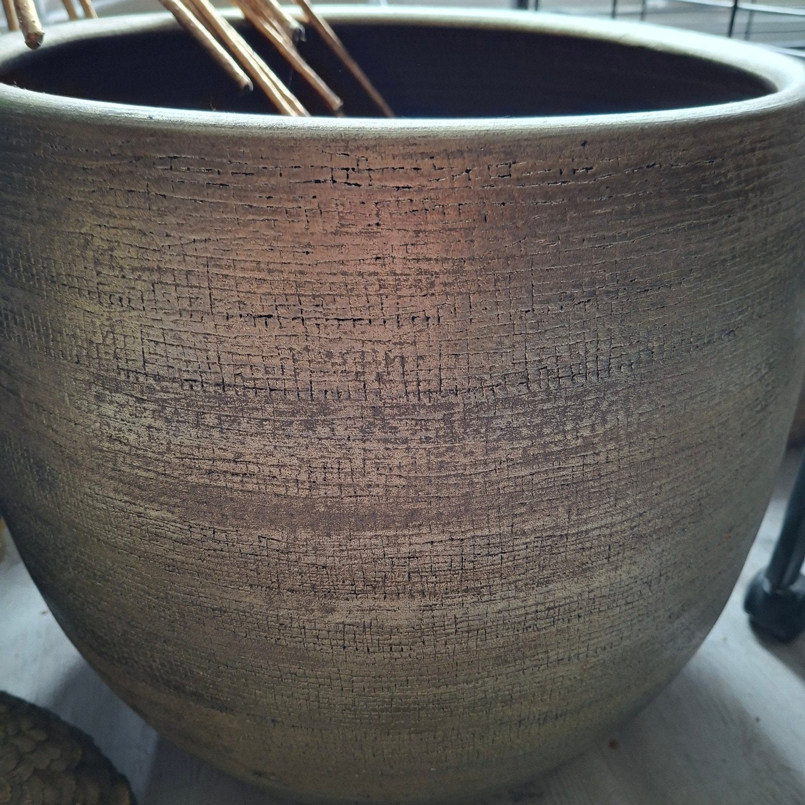 Grote gouden floran mira binnenpot 49x45, Ophalen, 40 cm of meer, Rond, Zo goed als nieuw