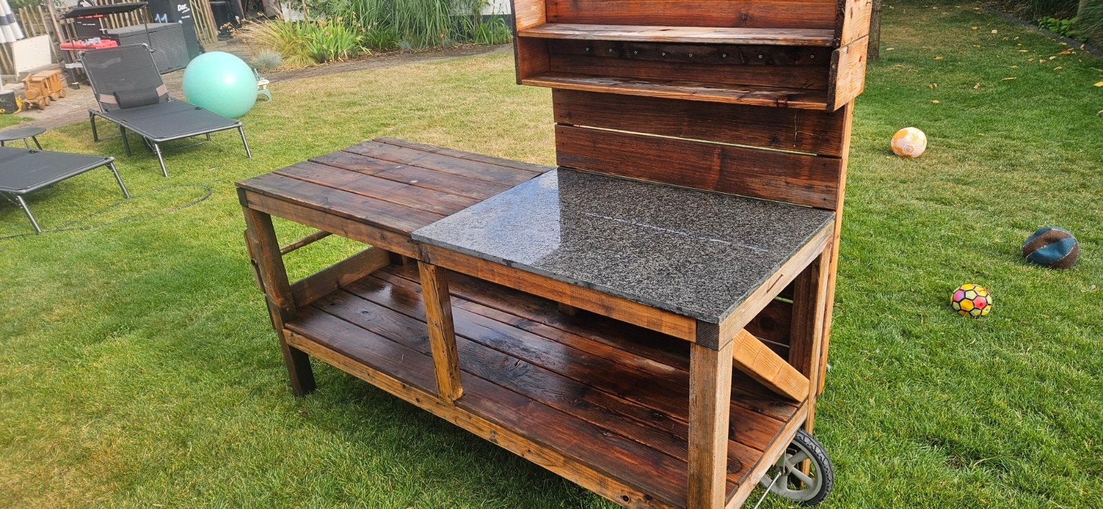 Buitenkeuken voor pizza oven - 160x70x90 cm, Tuin en Terras, Ophalen, Gebruikt, Houtskool, Vrijstaand