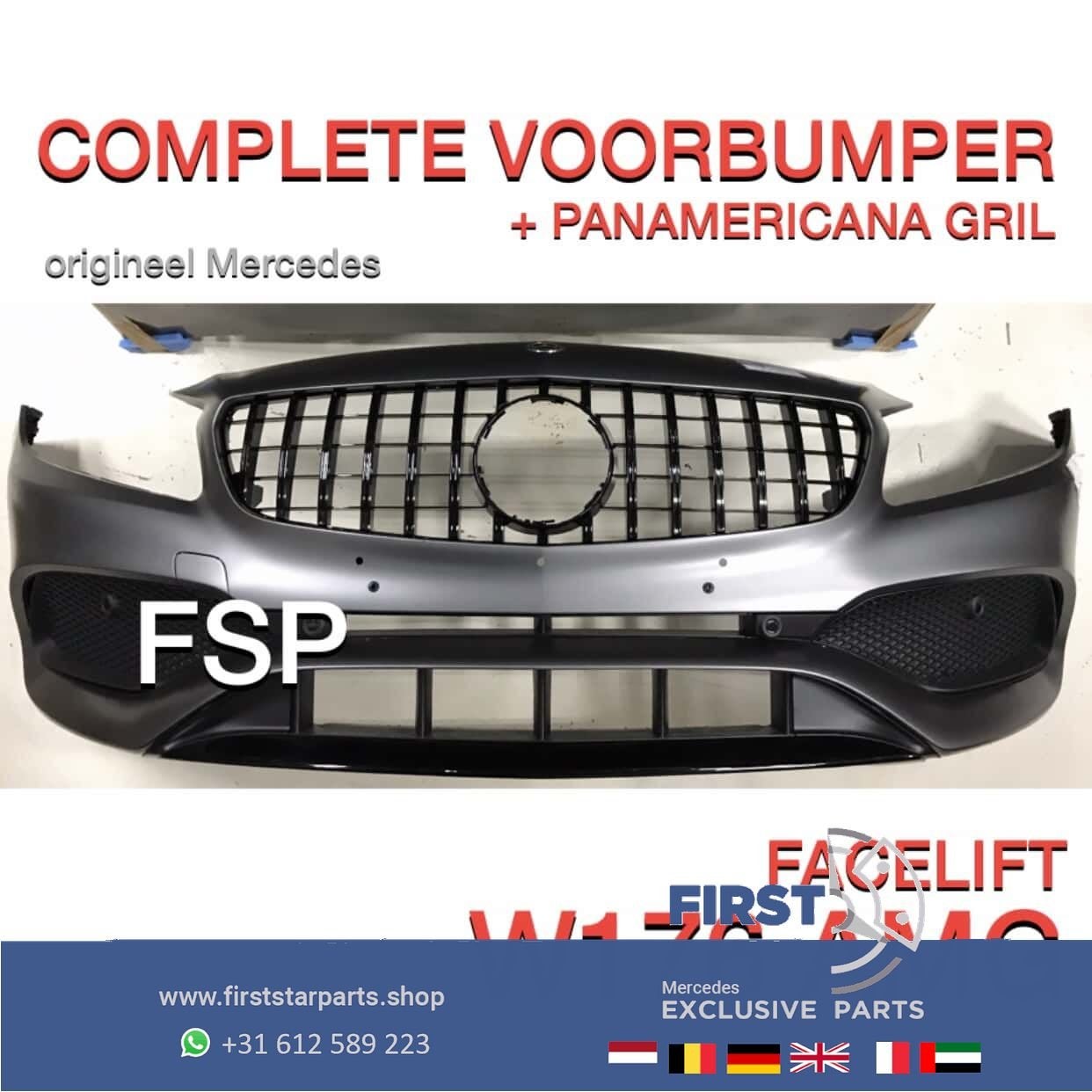 W176 Facelift AMG Voorbumper + Panamericana Gril COMPLEET Me, Auto-onderdelen, Carrosserie en Plaatwerk, -, Voor, -, Bumper