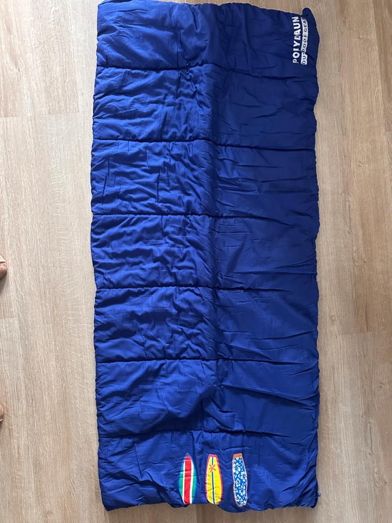 Blauwe slaapzak  70x 160 polydaun outdoor gear, Caravans en Kamperen, Slaapzakken, Ophalen, Nieuw